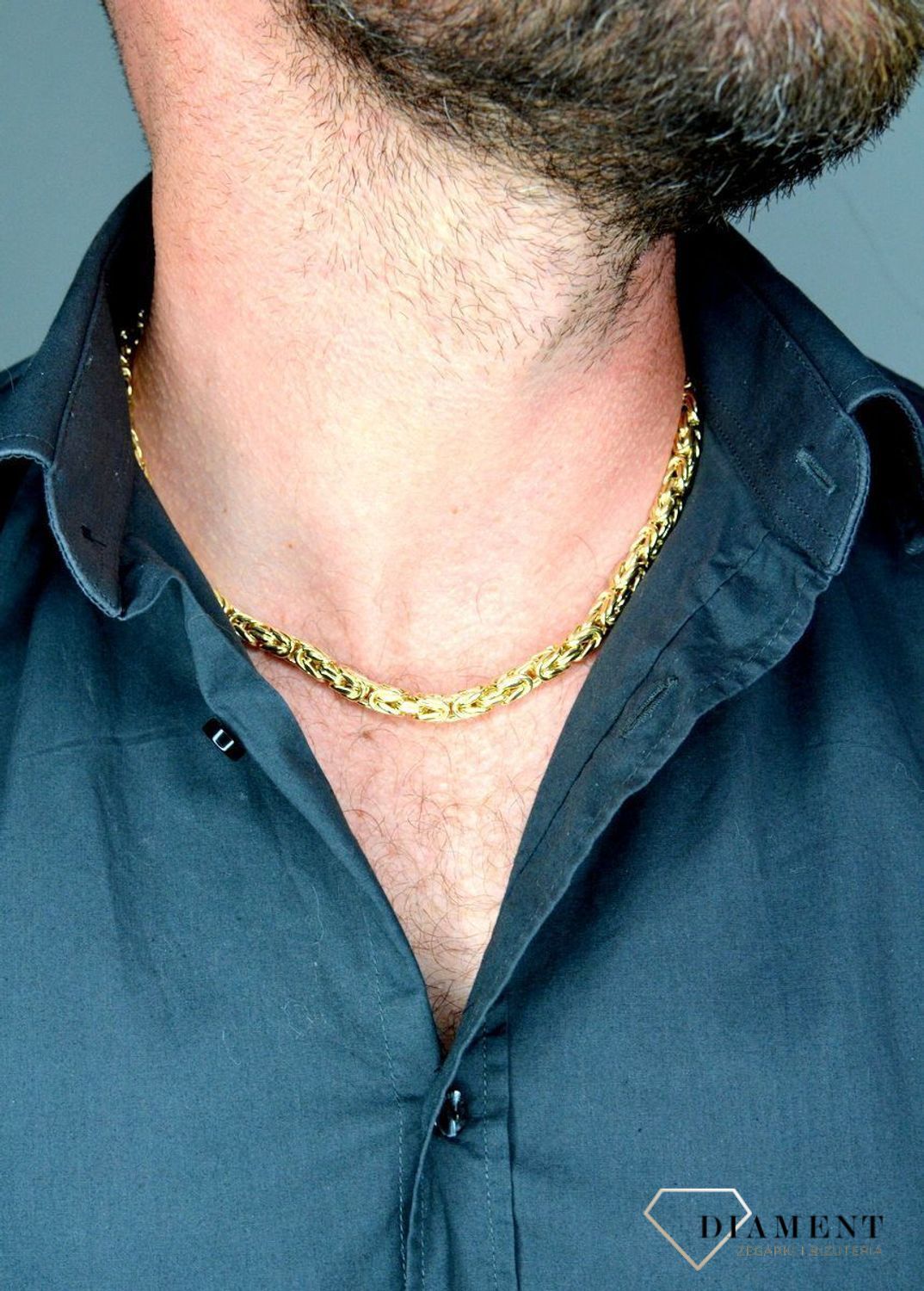 Złoty łańcuszek 585 królewski splot LA 81B 6mm. Złoty łańcuszek damski, męski. Złoty łańcuszek o królewskim splocie. Złoty łańcuszek bizantina. Złoty łańcuszek gruby. Złoty łańcuszek idealny na prezent. Złoty (1).jpg